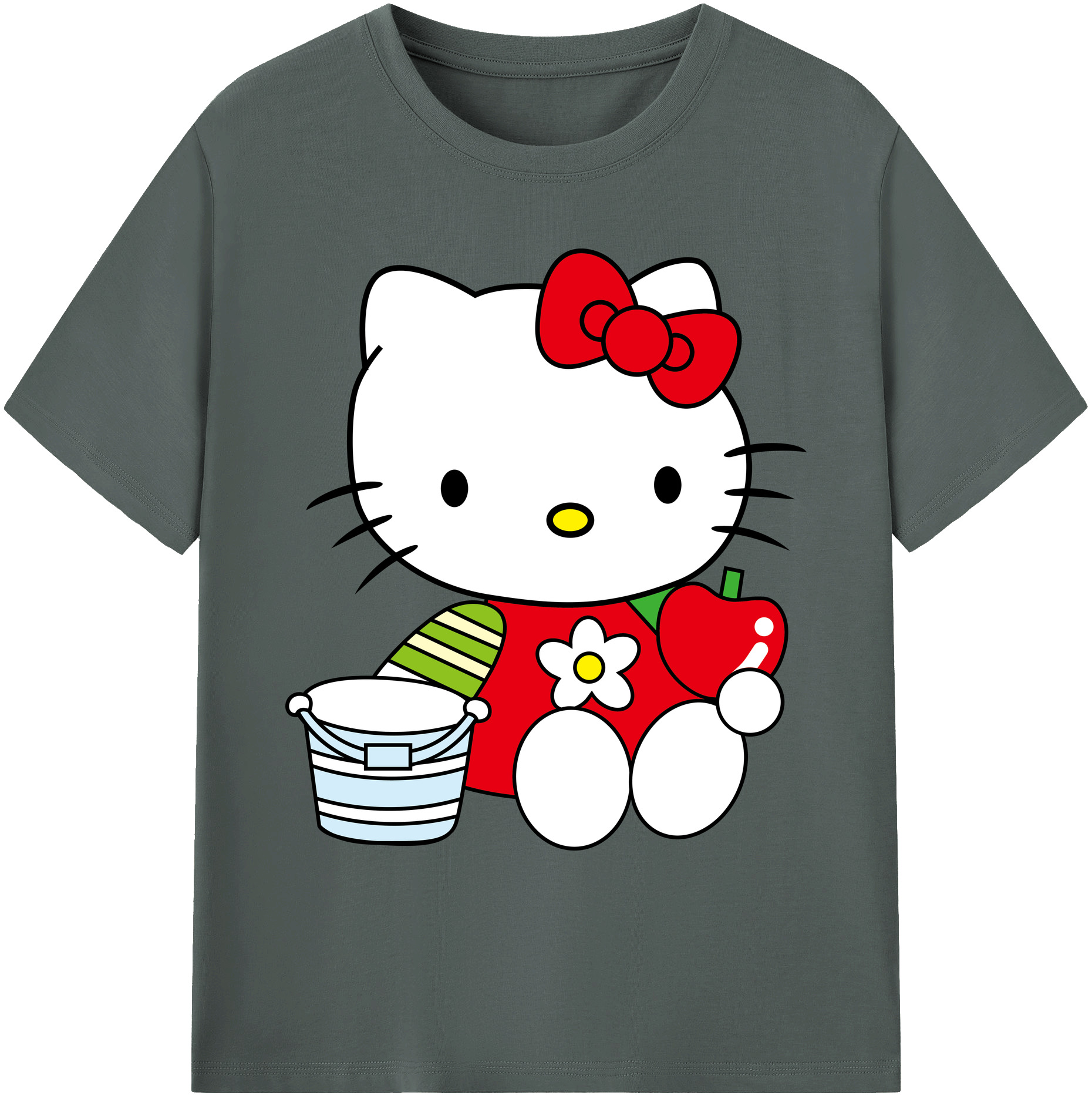 （画像用） Hello Kitty ハローキティ 綿100％ メンズ半袖Tシャツ｜肌触りやわらか＆通気性